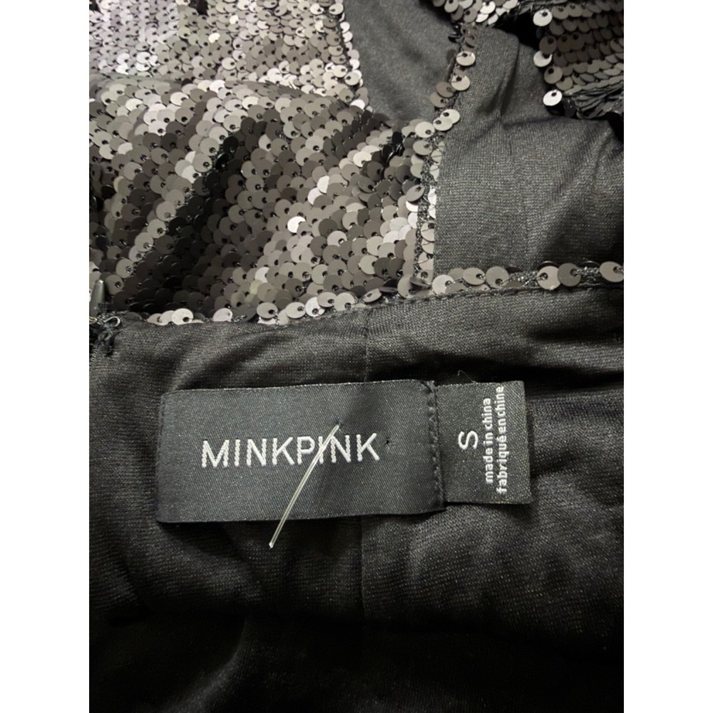 Minkpink Sequin Pencil Skirt‎ Women's Size Small Black Party Holiday NYE - Picture 6 of 6